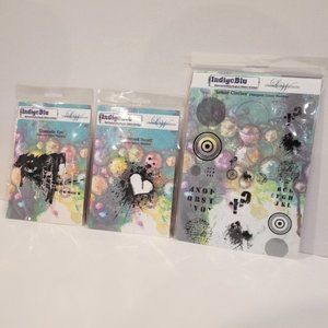 Nwt IndigoBlu Limor Webber Stamps Limor Circles Splattered Heart Dramatic Eye